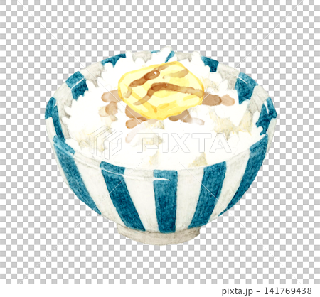 バターご飯(バター醤油ごはん) 手描き水彩イラスト素材 バターご飯(バター醤油ごはん) 手描き水彩イラスト素材 141769438