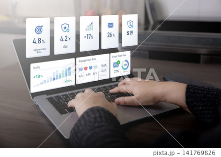 Digital Marketing Analytics, Conversion Rate and ROI Dashboard Digital Marketing Analytics, Conversion Rate and ROI Dashboard 141769826