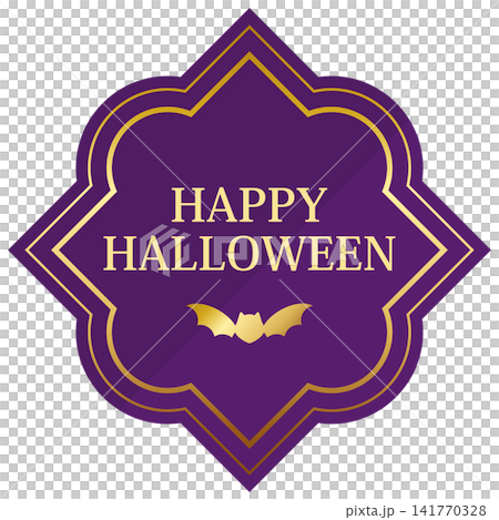 高級感のあるハロウィンのカード　パープル＆ゴールド 141770328