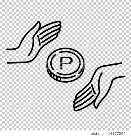 An illustration showing a coin with points held between the palms of two hands. An illustration showing a coin with points held between the palms of two hands. 141770944
