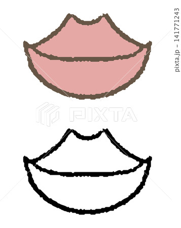 口のイラストと線画 口のイラストと線画 141771243