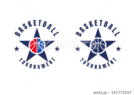Modern Basketball Star Emblem Logo with Circular Tournament Badge Vector Design Modern Basketball Star Emblem Logo with Circular Tournament Badge Vector Design 141772057