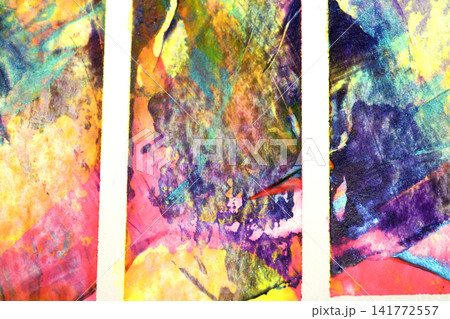 Bright scraped paint acrylic abstract colours for background 141772557