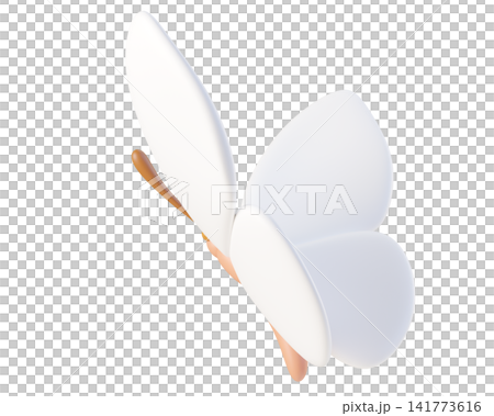 3D white butterfly flying, isolated on background. Cute cartoon insect for spring and summer design, stickers, kids. 3d render 3D white butterfly flying, isolated on background. Cute cartoon insect for spring and summer design, stickers, kids. 3d render 141773616