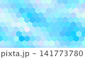 青系の六角形を並べた幾何学模様の背景素材。ベクター素材 141773780