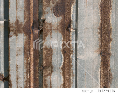 Rusty corrugated metal sheet background texture surface Rusty corrugated metal sheet background texture surface 141774113