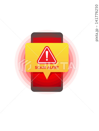 smartphone screen displaying scam alert notification icon with warning smartphone screen displaying scam alert notification icon with warning 141776250
