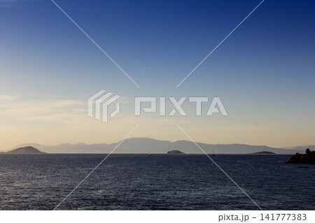 Saronic Gulf and the Coastline of Greece Seen From Aegina Island Saronic Gulf and the Coastline of Greece Seen From Aegina Island 141777383