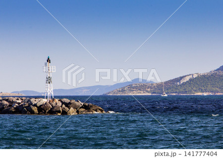 Saronic Gulf and the Coastline of Greece Seen From Aegina Island Saronic Gulf and the Coastline of Greece Seen From Aegina Island 141777404