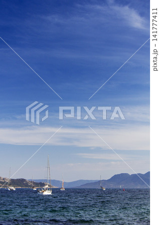 Saronic Gulf and the Coastline of Greece Seen From Aegina Island Saronic Gulf and the Coastline of Greece Seen From Aegina Island 141777411