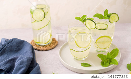 Blend of cucumber, lemon, and mint 141777828