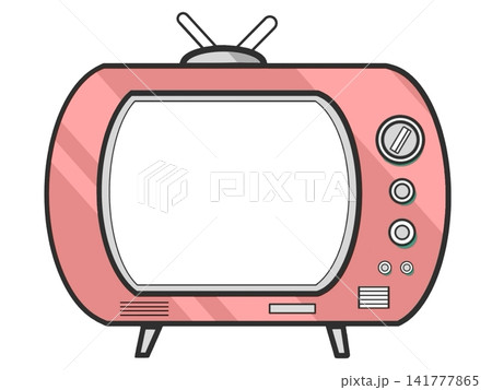 レトロなイメージの家電のテレビ レトロなイメージの家電のテレビ 141777865