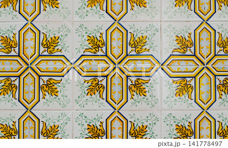 Traditional Portuguese glazed tiles 141778497