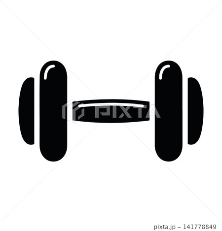 Dumbbell icon flat illustration isolated on white background. Dumbbell icon flat illustration isolated on white background. 141778849