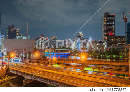 水都大阪夜景 天満橋付近 大阪市 水都大阪夜景 天満橋付近 大阪市 141778872