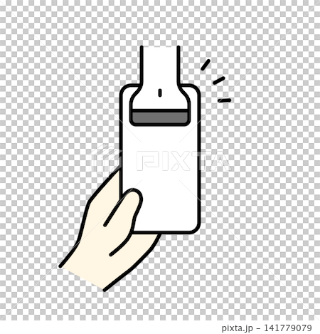 A color illustration of a smartphone screen being scanned with a barcode scanner. A color illustration of a smartphone screen being scanned with a barcode scanner. 141779079