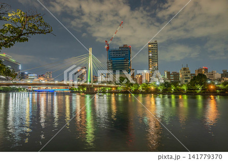 水都大阪夜景 川崎橋 大阪市 水都大阪夜景 川崎橋 大阪市 141779370