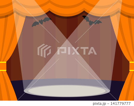 ハロウィン風ステージのベクター背景イラスト 141779777