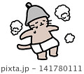 サウナハットをかぶりととのう猫のイラスト 141780111