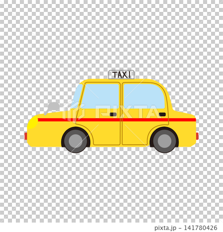 Flat design illustration of a yellow taxi Flat design illustration of a yellow taxi 141780426