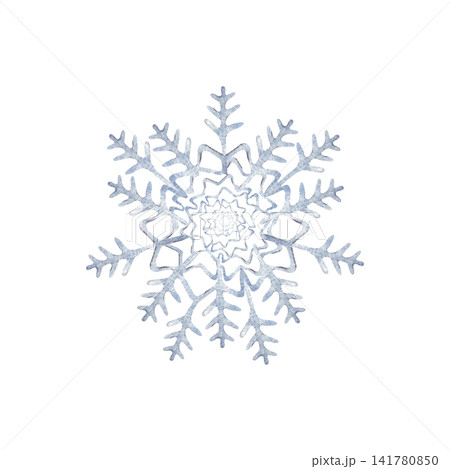 Hand painted watercolor snowflake winter illustration. Hand painted watercolor snowflake winter illustration. 141780850