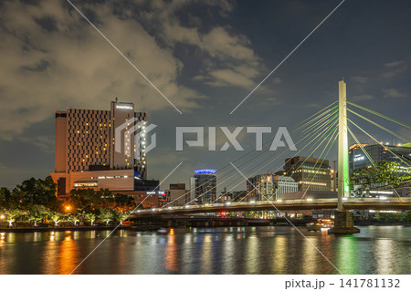 水都大阪夜景 川崎橋 大阪市 水都大阪夜景 川崎橋 大阪市 141781132