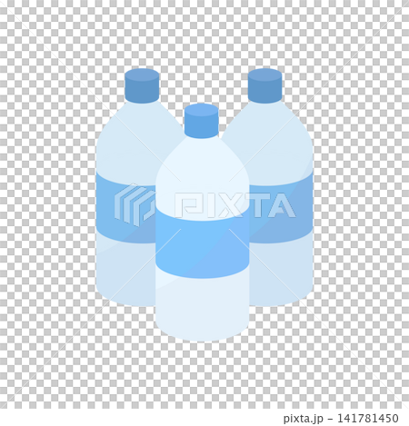Illustrations of preserved water and bottled drinking water; flat design icon material for disaster preparedness, stockpiling, and evacuation preparations. Illustrations of preserved water and bottled drinking water; flat design icon material for disaster preparedness, stockpiling, and evacuation preparations. 141781450
