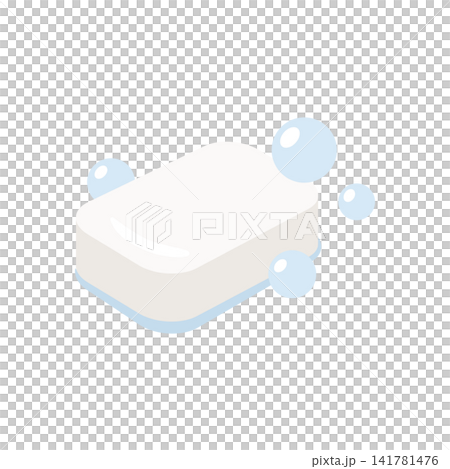 Illustration of solid soap and foam that can be used for washing hands and face. Illustration of solid soap and foam that can be used for washing hands and face. 141781476