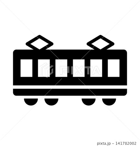 シンプルな横向きの電車のベクターイラスト シンプルな横向きの電車のベクターイラスト 141782002