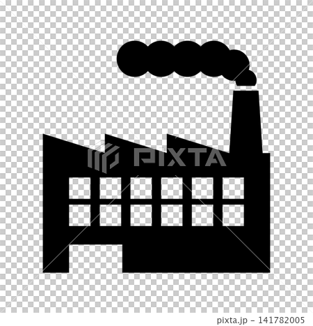 A simple factory pictogram showing smoke coming out of a chimney. A simple factory pictogram showing smoke coming out of a chimney. 141782005
