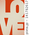 Halftone love typography abstract retro poster with dotted texture 141782617