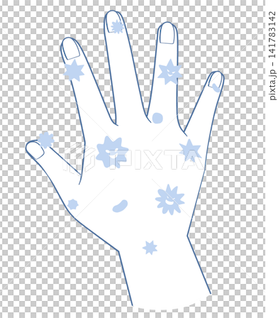 Illustration of a hand covered in germs Illustration of a hand covered in germs 141783142