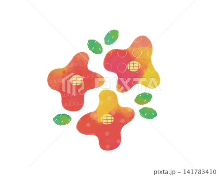 図形ちっくでカラフル＆おしゃれな花束のイラスト 141783410