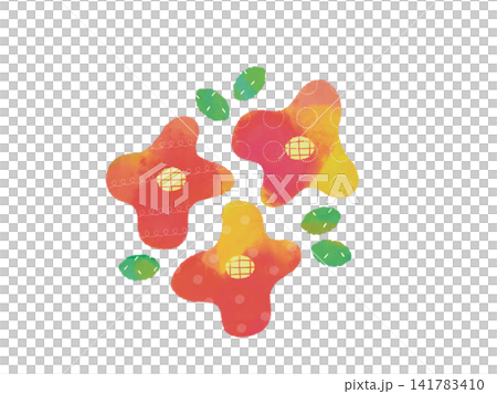 図形ちっくでカラフル＆おしゃれな花束のイラスト 141783410