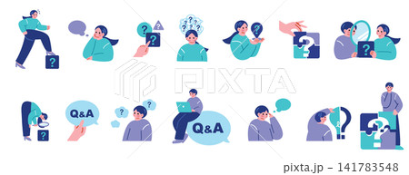 問題解決するビジネスパーソンのイラストセット 141783548