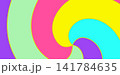 Vibrant abstract swirl pattern with bright pastel colors and yellow outlines 141784635