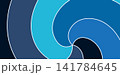 Abstract swirling pattern of cool blue and dark navy tones with white outlines 141784645