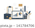 Business analytics and financial planning with charts and laptop 141784706