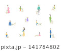 犬と人のイラストセット 141784802