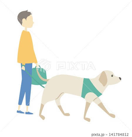 犬の散歩をしている男の子 犬の散歩をしている男の子 141784812