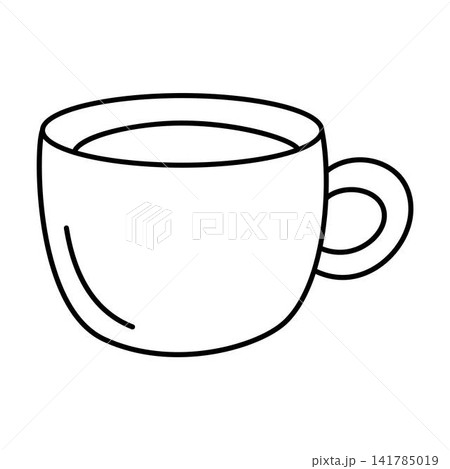coffee cup coloring page for kids activity 141785019