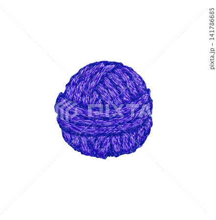 【毛糸玉】手刺繍イラスト素材 141786685