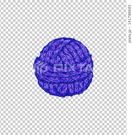 【毛糸玉】手刺繍イラスト素材 141786685