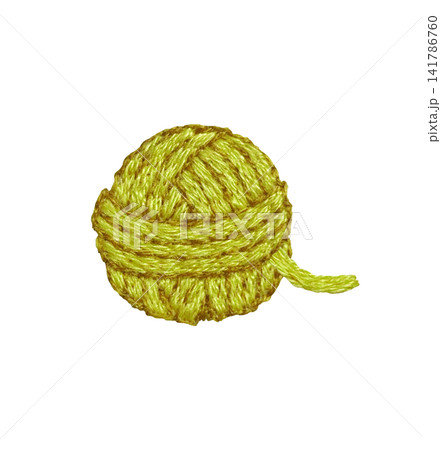 【毛糸玉】手刺繍イラスト素材 141786760