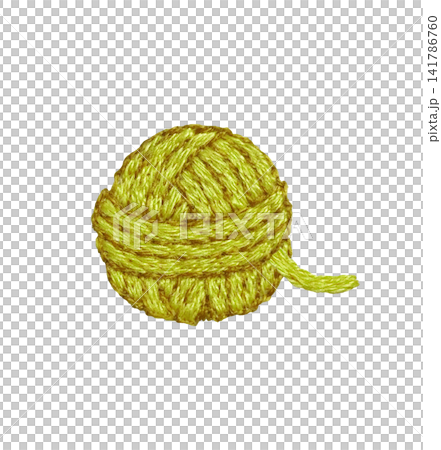 【毛糸玉】手刺繍イラスト素材 141786760