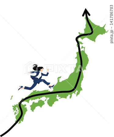 日本横断のイラスト 141786783