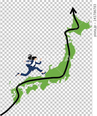 日本横断のイラスト 141786783