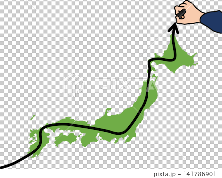 Illustration of crossing Japan Illustration of crossing Japan 141786901
