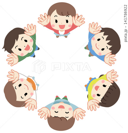 輪になって見上げる子供達のイラスト 輪になって見上げる子供達のイラスト 141786922