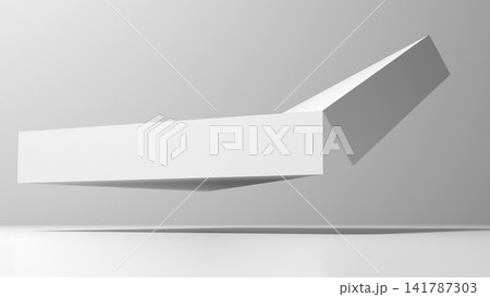 Minimal white geometric platforms hover above a neutral surface, 3d art Minimal white geometric platforms hover above a neutral surface, 3d art 141787303